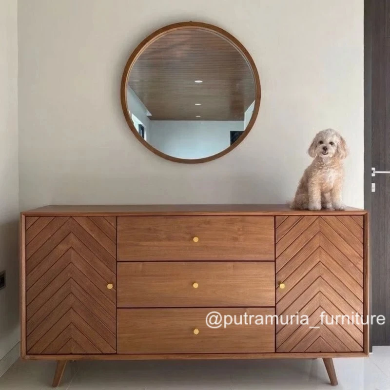 Buffet Minimalis Kayu Solid Tahan Lama