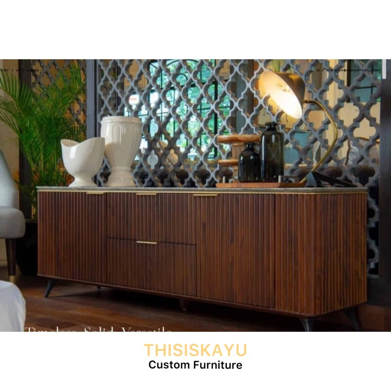 Buffet Minimalis Mewah dengan Finishing Premium