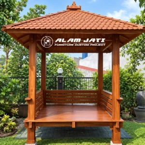 Gazebo Kayu Jati Minimalis