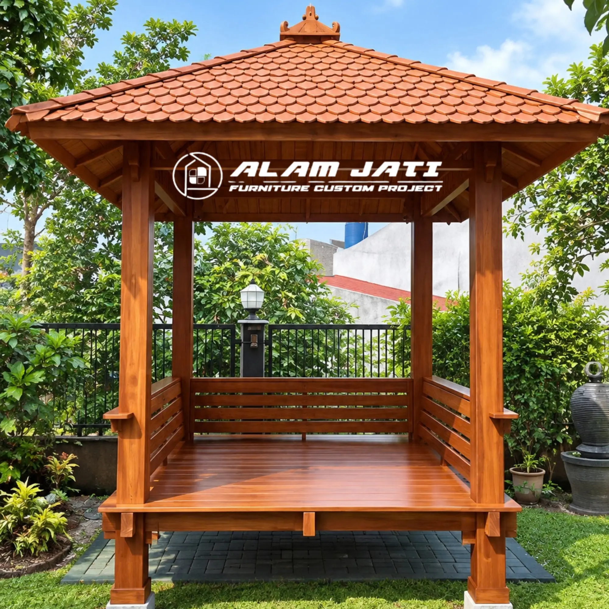 Gazebo Kayu Jati Minimalis Gazebo Kayu Jati Minimalis