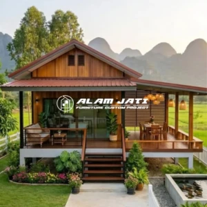 Rumah Panggung Kayu Jati Modern