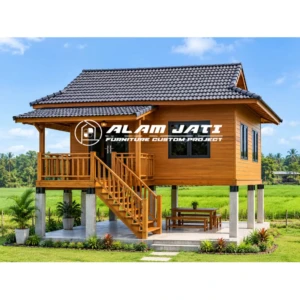 Rumah Panggung Kayu Jati Klasik Modern