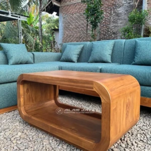 Sofa Tamu L Shape Mewah Kayu Jati