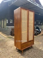 Lemari Kayu Jati Rotan Minimalis