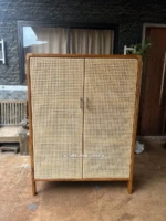 Lemari Cabinet Rotan Kayu Jati