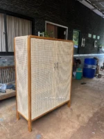 Lemari Cabinet Rotan Kayu Jati