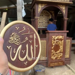 Mimbar Masjid Kayu Jati Mewah