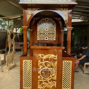 Mimbar Masjid Kayu Jati Mewah