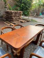 Set Meja Makan Cafe Minimalis Kayu Jati